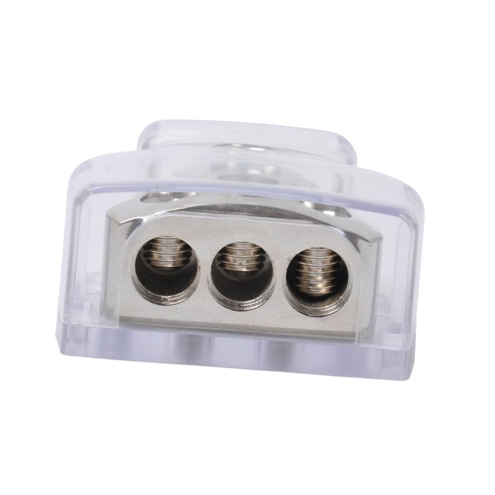 KICHOUSE Car Audio Distribution Block Plated Splitter for Boats Trailers and Vehicles High-Conductivity Cable Accessory Removable Protective Shell