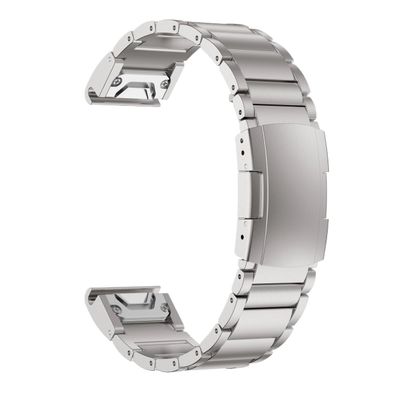 22 26mm Titanium Alloy Band fit for Garmin Fenix 6X Pro/6X/5X/5X Plus/7X Watchband fit for Tactix 7/Descent MK2/Instinct 1/2 Bracelet(Sliver,26mm)