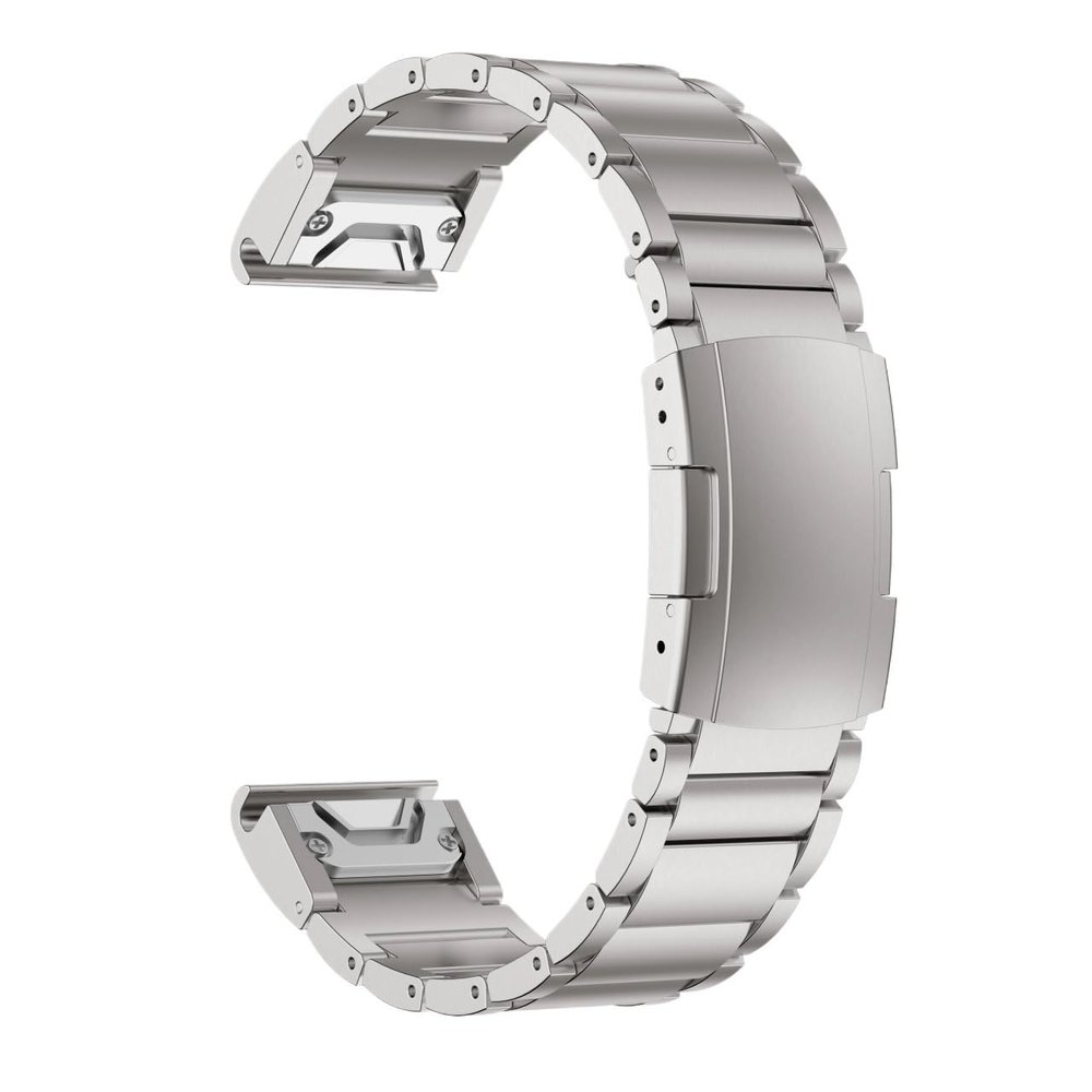 22 26mm Titanium Alloy Band fit for Garmin Fenix 6X Pro/6X/5X/5X Plus/7X Watchband fit for Tactix 7/Descent MK2/Instinct 1/2 Bracelet(Sliver,26mm)