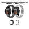 22 26mm Titanium Alloy Band fit for Garmin Fenix 6X Pro/6X/5X/5X Plus/7X Watchband fit for Tactix 7/Descent MK2/Instinct 1/2 Bracelet(Sliver,26mm) view 2