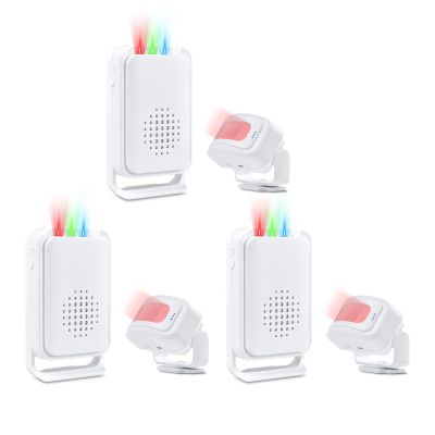 Nineleaf Motion Detector, Door Alarm, Store Door Alarm, Commercial Door Alarm, 17 Tones, 5 Volume Levels, Vibration Function, 918ft Range, 4 LED Indicators, 3PK
