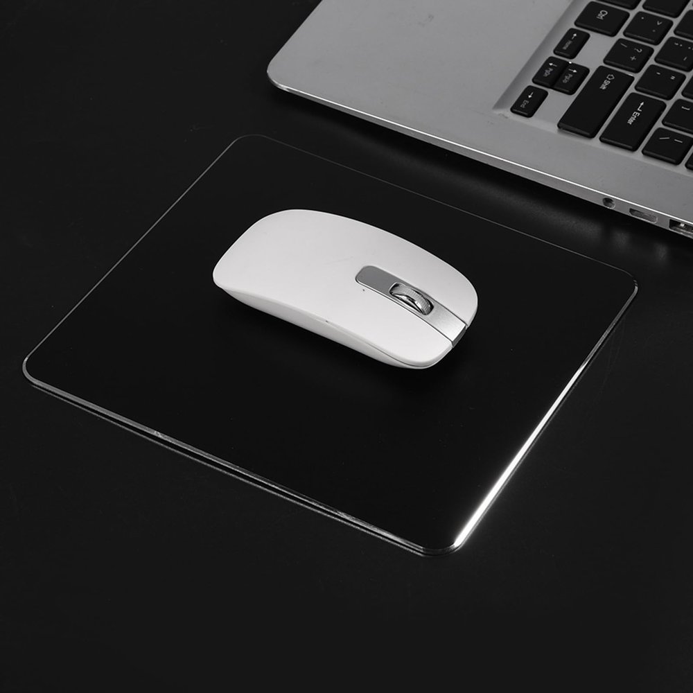 Metal Mouse Pad, Mouse Pads for Desk Aluminum Alloy Non Slip Gaming Mouse Pad Mat Double Sided Accurate Control Mousepad Mousepad for PC (Black)