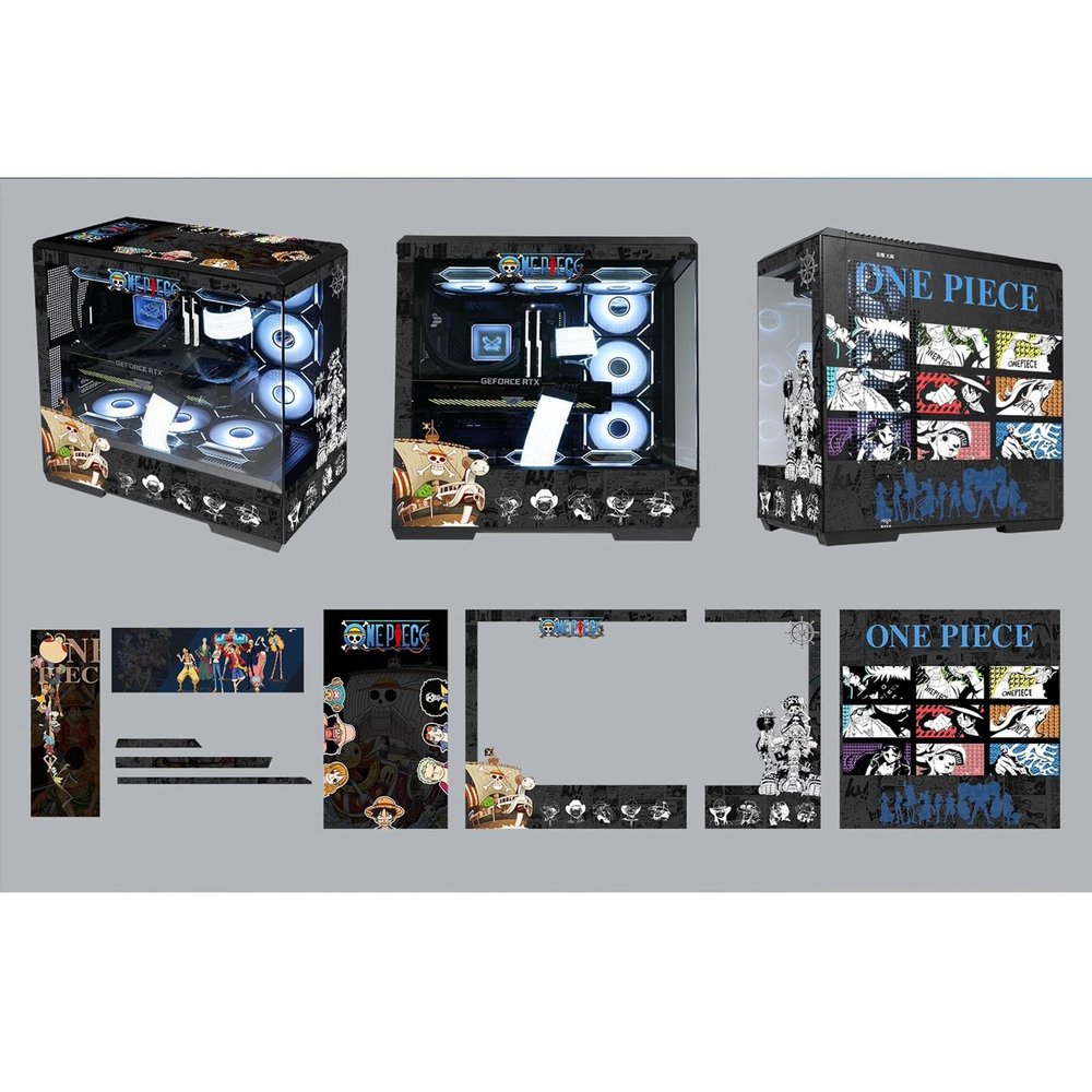 Computer Cases, Mid-Tower PC Gaming Case ATX/M-ATX/ITX - Front I/O TPYE-C Port - Tempered Glass- 10 Fan Installation Position - Includes 2 LED Light Boards