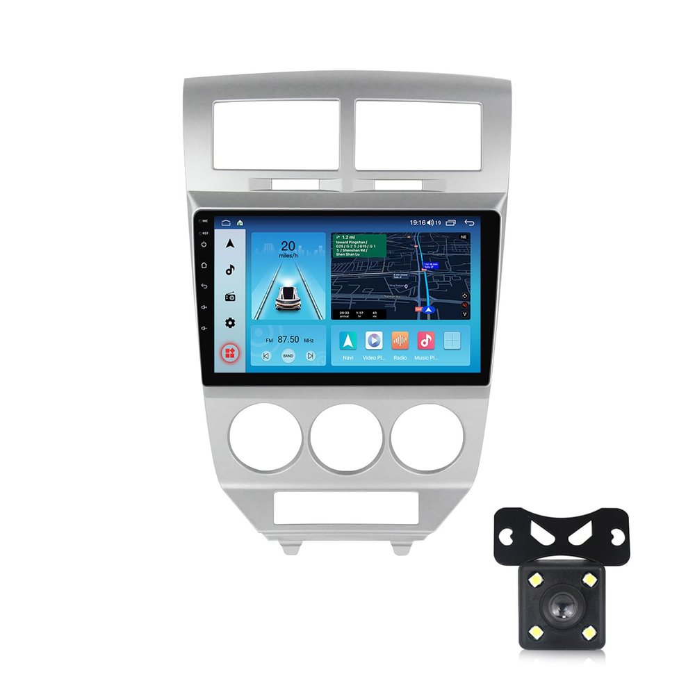 Fellostar Radio Stereo for Jeep Compass 2007 2008 2009 with Carplay & Android Auto 8-Core 2+32G Head Unit 10 Inch Touch Screen Bluetooth/GPS/SWC/AM/FM/DSP/5G(Include Camera)