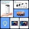 HY300 Pro Mini Projector Support 4K1080P Dual Band WIFI6 5G Wireless 5.0 Bluetooth Android 11, 160 ANSI 260 Lumens, 180 Degree Rotatable, Auto Keystone Correction, 35"-130" (HY300 pro-G) view 4