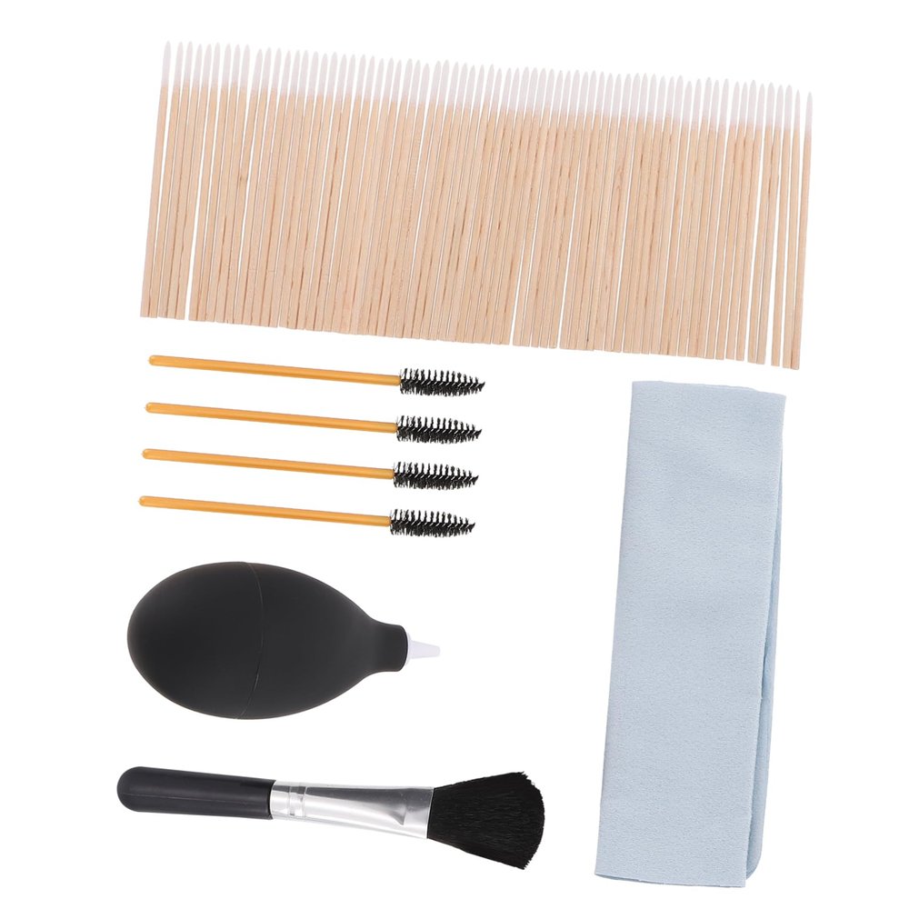 ARTIBETTER 1set Earphone Cleaning Kit Brush Cotton Swabs Air Blower and Wiping Cloth Compact and Lightweight Tool for Headphones and Earbuds Maintenance
