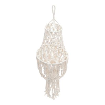 Cabilock Hand Woven Cotton Rope Lampshade Bohemian Decor Macrame Light Cover for Table Lamps