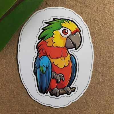 Cute Parrot Stickers for Water Bottle 2in, Waterproof Vinyl Kawaii Animal Stickers for Laptop Skateboard Scrapbooking Journal Luggage Bike Phone, Goat Stickers for Kids Adults (Parrot N179)