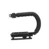 jojofuny U Shape Bracket Handle Grip Stabilizer for Camera Three Hot -Skid Pads Handle for Comfort Moveable Screw for Secure Mounting view 1