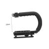 jojofuny U Shape Bracket Handle Grip Stabilizer for Camera Three Hot -Skid Pads Handle for Comfort Moveable Screw for Secure Mounting view 2