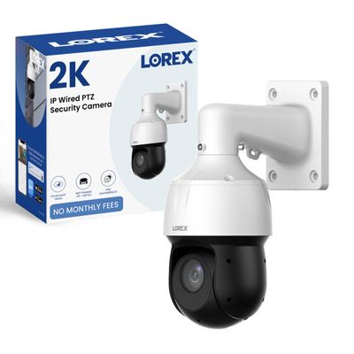 Lorex - 2K (4MP) IP Wired PTZ Security Camera with Color Night Vision, AI Detection, 25x Optical Zoom, 30FPS, Auto Tracking and 360 Panning. NVR Required.