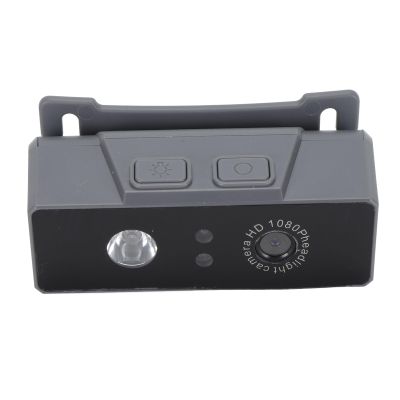 Head Mounted Sports Camera, 45 Angle Adjustment 1080P Head Camera with Gesture Sensor LED Headlamp, 1800mAh Night Vision Wearable Action Camera for Fishing Riding (Gray)