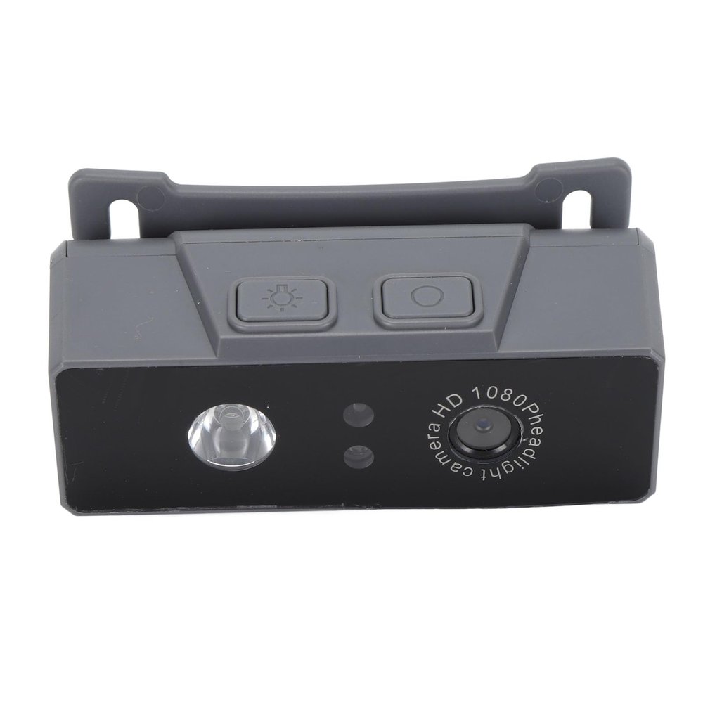 Head Mounted Sports Camera, 45 Angle Adjustment 1080P Head Camera with Gesture Sensor LED Headlamp, 1800mAh Night Vision Wearable Action Camera for Fishing Riding (Gray)