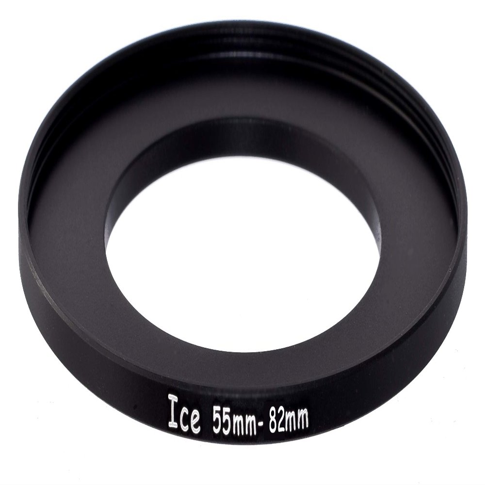 ICE 55mm to 82mm Aluminum Alloy Step Up Ring Filter/Lens Stepping Adapter (55-82mm)