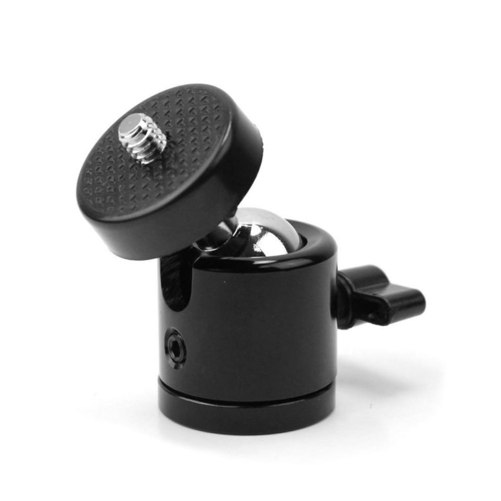 KONTONTY 360 Degree Mini Tripod Head 1/4 Thread for Cameras and Camcorders Black Compact Design for Photography and Videography