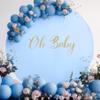 2 Pcs 7.2 FT Baby Blue Round Backdrop Cover for 5 to 7.2ft Circle Arch Stand with Oh Baby and Happy Birthday Decal Sign - Arch Backdrop Cover for Wedding Party Photography Decoration view 1