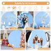 2 Pcs 7.2 FT Baby Blue Round Backdrop Cover for 5 to 7.2ft Circle Arch Stand with Oh Baby and Happy Birthday Decal Sign - Arch Backdrop Cover for Wedding Party Photography Decoration view 4