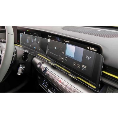Oulesh Navigation Screen Tempered Film for Hyundai Kona 2024, Car 12.3 inch GPS Navigation Center Touch and Dashboard Screen Film
