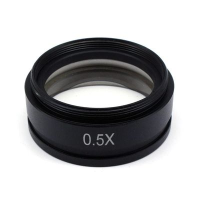 JOEBO Microscope Kit 0.5X 2X Barlow Lens Objective Microscope Auxiliary Objective Lens Mounting Thread 42mm 48mm 50mm 52mm Working Distance 30/160mm Microscope Lens Adapters(0.5X Thread 42mm)