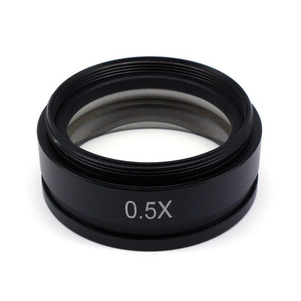 JOEBO Microscope Kit 0.5X 2X Barlow Lens Objective Microscope Auxiliary Objective Lens Mounting Thread 42mm 48mm 50mm 52mm Working Distance 30/160mm Microscope Lens Adapters(0.5X Thread 42mm)