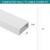 HARFINGTON 2pcs Cord Hider Wall 17inx2inx1in (LxWxH) PVC Cable Cover Self Adhesive Wire Hider Wall Mounted TV Cable Raceway for Cables Management (34in Total Length) view 2
