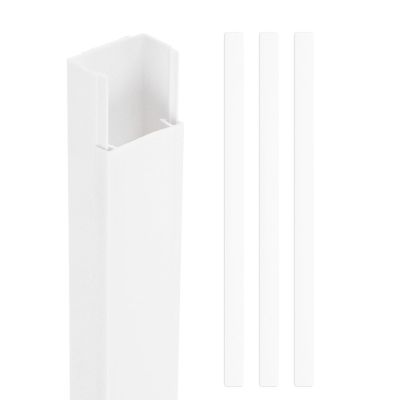 HARFINGTON 3pcs Cord Hider Wall 17inx1inx0.5in (LxWxH) PVC Cable Cover Self Adhesive Wire Hider Wall Mounted TV Cable Raceway for Cables Management (51in Total Length)