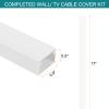 HARFINGTON 3pcs Cord Hider Wall 17inx1inx0.5in (LxWxH) PVC Cable Cover Self Adhesive Wire Hider Wall Mounted TV Cable Raceway for Cables Management (51in Total Length) view 2