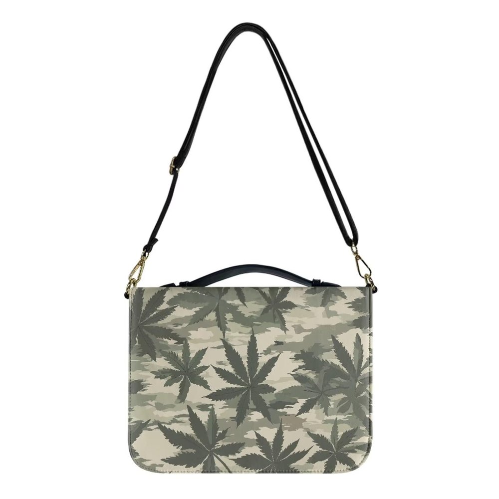 AZULCUSTO Sturdy Bible Bag, Maple Leaf Women's Leather Church Tote Sturdy Lightweight Handbag Zippered Bible Case Bag for Carrying Bible Accessories Zipper Closure for Church Activities