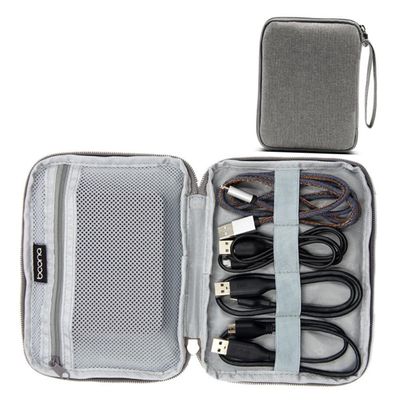 CAXUSD Hard Drive Disk Protective Box Hard Travel Case Shockproof Storage Bag for External Drive Cable Organizer and Earbuds Compartment Grey