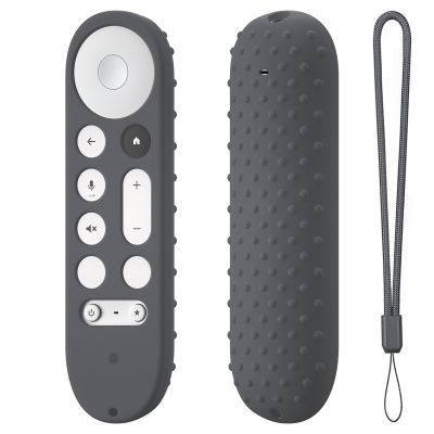 Silicone Remote Case Protective Cover Sleeve for Google GY3LE for Google TV Streamer 4K TV 2024 Remote Controller Anti-Slip Anti-Drop Soft Skin Protector with Lanyard (Dark Gray)
