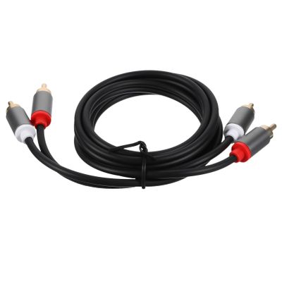 Hemobllo Stainless Steel Audio Subwoofer Cable Analog Audio Cable Male to Male for Amplifiers