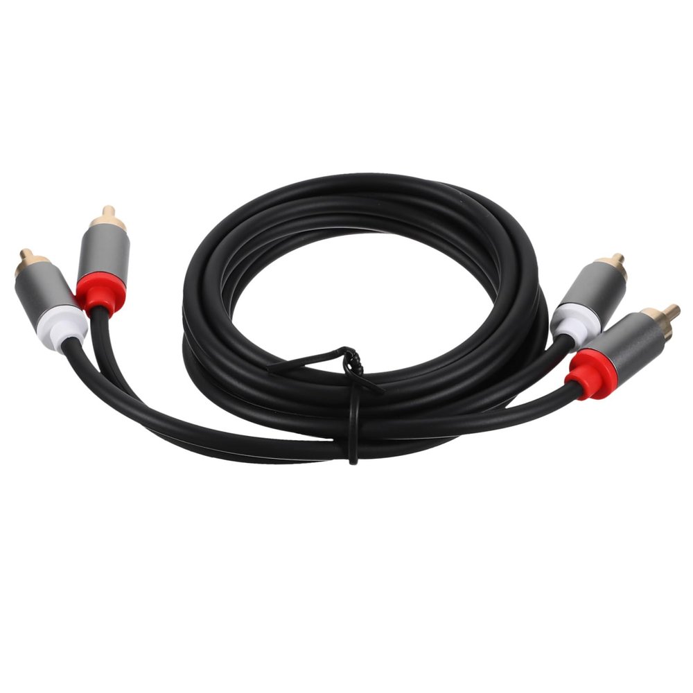 Hemobllo Stainless Steel Audio Subwoofer Cable Analog Audio Cable Male to Male for Amplifiers