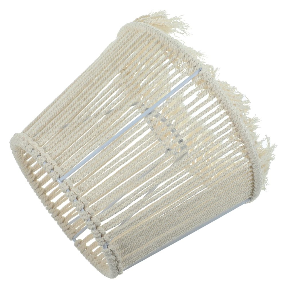 BESTOYARD Cotton Rope Macrame Lamp Shade Replacement for Floor and Table Lamps Handcrafted Woven Design for Cozy Home Decor Bedroom Living Room and Hospitality Spaces