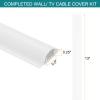 HARFINGTON 4pcs Cord Cover Floor 13inx1.4inx0.4in PVC Floor Wire Hider Cable Protector Hide Extension Cords for Prevent Cable Trips Cables Management, White (52in Total Length) view 2