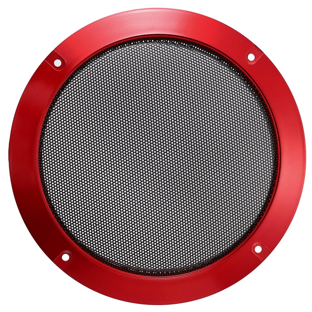 Edinstry Car Metal Audio Speaker Grill Cover Mesh Woofer Decorative Horn Guard Circle Grille Protector 7.28 Inch Red