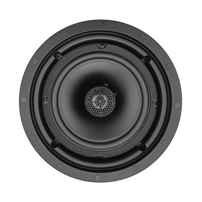 MFR Ceiling Speaker, 6.5" 120 Watt 2-Way, in-Ceiling Speaker with Pivoting 1" Titanium Dome Tweeter and No-Rusty Low Profile Magnetic Grille