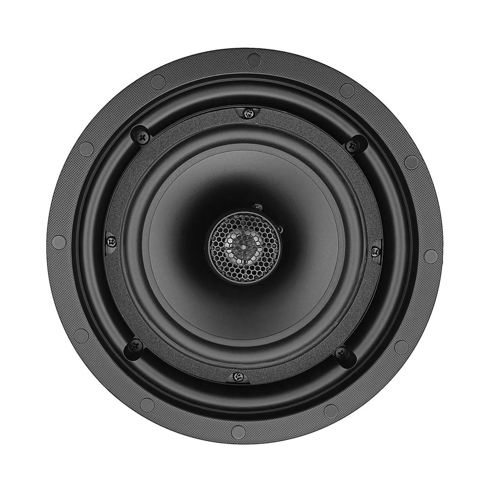 MFR Ceiling Speaker, 6.5" 120 Watt 2-Way, in-Ceiling Speaker with Pivoting 1" Titanium Dome Tweeter and No-Rusty Low Profile Magnetic Grille