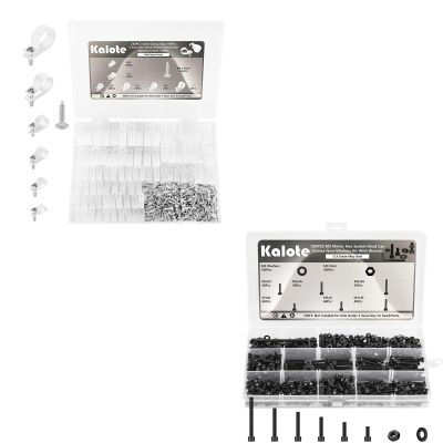 292PCS Cable Clamps 6 Sizes-3/16'' 1/4'' 3/8'' 1/2'' 3/4'' 1'' White PA66 Nylon 780PCS M3 Screw Kit, M3 Screws Suitable for 3D Printer,12.9 Grade Alloy Steel