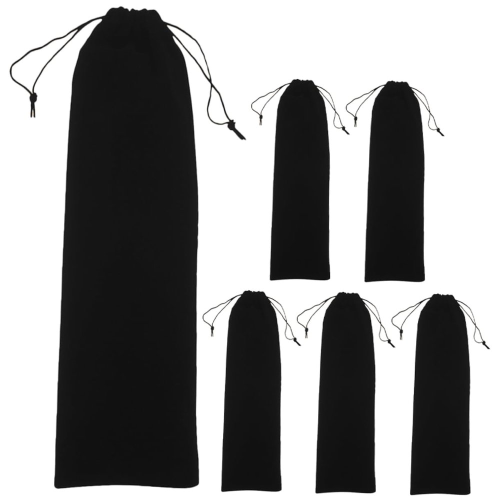 6Pcs Flannelette Hair Tool Travel Bags with Drawstring Closure