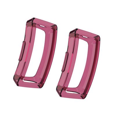 BIUDECO 2pcs TPU Watch Shell Anti-Scratch Protective Case for Inspire Hr Lightweight Shockproof Cover Dark Red Half Cover Accessory