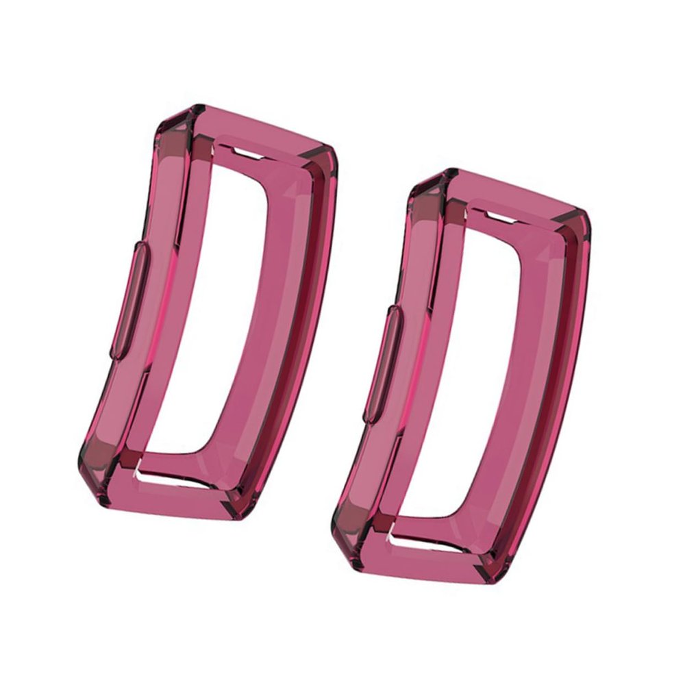 BIUDECO 2pcs TPU Watch Shell Anti-Scratch Protective Case for Inspire Hr Lightweight Shockproof Cover Dark Red Half Cover Accessory