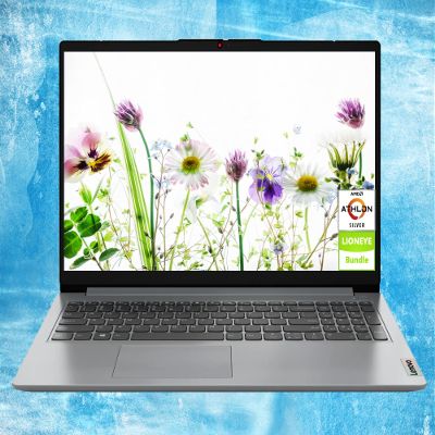 Lenovo AI-Powered Laptop | 15.6" HD Computer | 4GB RAM | 128GB SSD | AMD 2-Core CPU | Webcam | USB-C | Wi-Fi | Bluetooth | Copilot Ready | Fast Charge | Windows 11 | Cloud Grey | LE Bundle