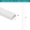 HARFINGTON 2pcs Cord Hider Wall 17inx1.2inx0.6in (LxWxH) PVC Cable Cover Self Adhesive Wire Hider Wall Mounted TV Cable Raceway for Cables Management (34in Total Length) view 2