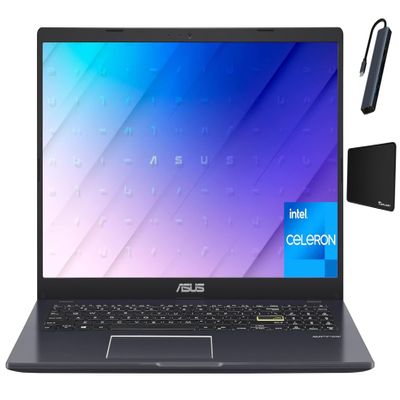 ASUS L510 Ultra Thin Laptop, 15.6 FHD Display, Intel Celeron N4020, 4GB RAM, 128GB eMMC, 1 Year Microsoft 365 Included, 180 Degree Hinge, Win11 Home, Backlit Keyboard, Black with Accessories