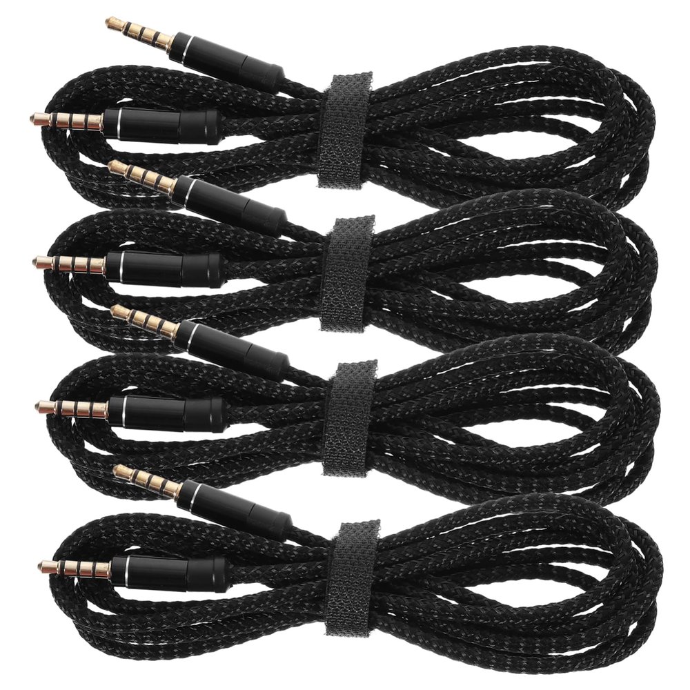 4pcs Male to Male Nylon Audio Aux Cable Durable Stereo Audio Cord for Headphones Speakers Tablets Laptops Tangle Design Compatible with Devices