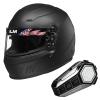 ILM Snell SA2020 Full Face Auto Car Racing Helmets Model 760 (Matte Black, L) and Bluetooth Headset with Hi-Fi System view 1
