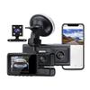 3 Channel WiFi Dash Camera for Cars 2 Inch Car DVR with Rear View Camera HD 1080P Front Inside and Rear Camera Night Vision Loop Recording Video Recorder view 1