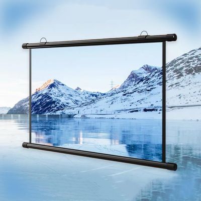 SXYHCK 60 Inch HD Projector Screen, 70 Inch Manual Pull Down Projection Screen, 4K Movie Widescreen Viewing Home Theater Movie Screens for Indoor Outdoor(60 Inch (16:9))