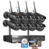 Hiseeu Wireless Security Camera Outdoor, 16CH 5MP WiFi Pro 8-Camera Kit, Wireless Security Camera System, Black Home Safety System, Need Plug-in,Motion, IP66, 3TB Storage, No Monthly Fees view 1