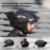 ILM Vintage Full Face Modular Motorcycle Helmet (Matte Black, 2XL) and Bluetooth Headset with Hi-Fi System view 3